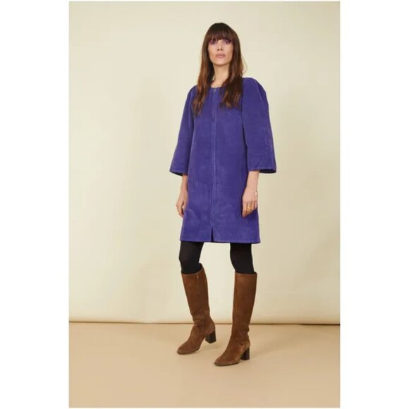 NWT SMALLABLE BASICS  Corduroy Zip Dress with Wide Sleeves | Hazelnut - Picture 4 of 7